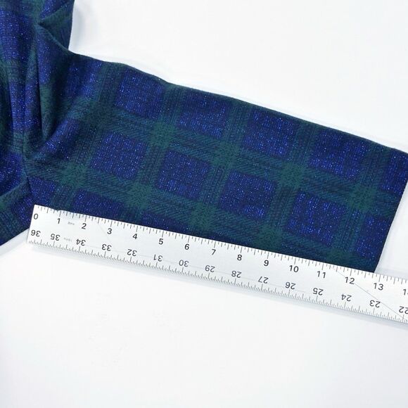 Talbots Zip Pocket Plaid Sparkly Festive Holiday Classic Office Wear Size Large - Picture 10 of 10